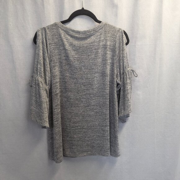 Loft Size Small (Oversized) Gray Cold Shoulder Sweater - Picture 5 of 13